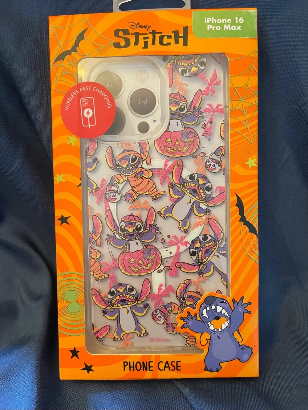 Disney Stitch Halloween iPhone 16 Pro Max Case - Clear with Purple & Pink